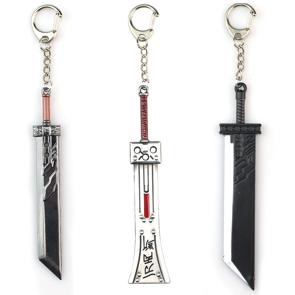 Game Final Fantasy 7 Cloud Buster Sword Keyring Remake Sword Zack Fair Weapon Metal Pendant Fans Cosplay Jewelry