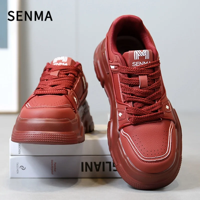

SENMA Men's Shoes New Leather Versatile Casual Board Shoes Sports Shoes Original Casual For Men Youth Trendy Thick Sole Sneakers