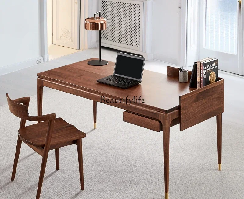 All solid wood desk North American black walnut Nordic home study writing desk