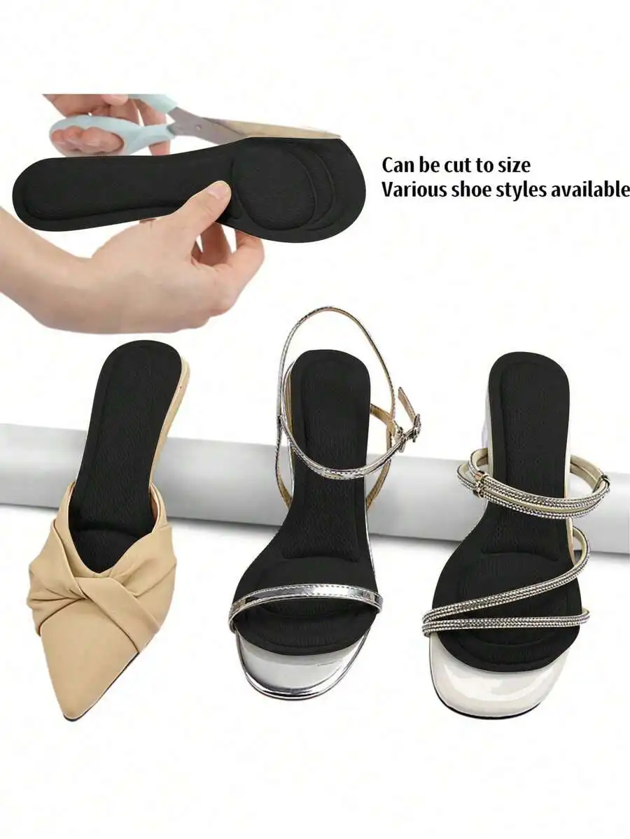 

Женские моющиеся противоскользящие стельки 3/4 длины для сандалий и туфель на каблуке, дышащие, самоклеящиеся, для подушечек под ноги