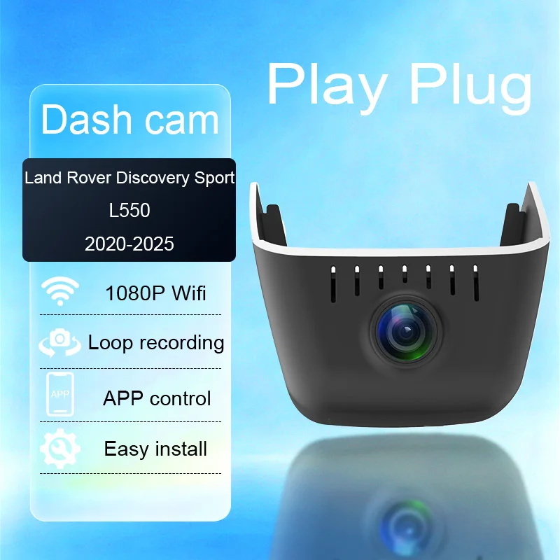Cámara para Auto Delantera 1080P HD Wifi, Grabación en Bucle, Sensor G, Control por Aplicación, para Land Rover Discovery Sport 2020-2025