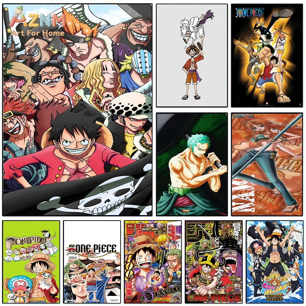 VIVID GEM 5D DIY One Piece Monkey D Luffy Gear Full Drill Diamond Painting Japanese Anime Diamond Mosaic Wall Art Present