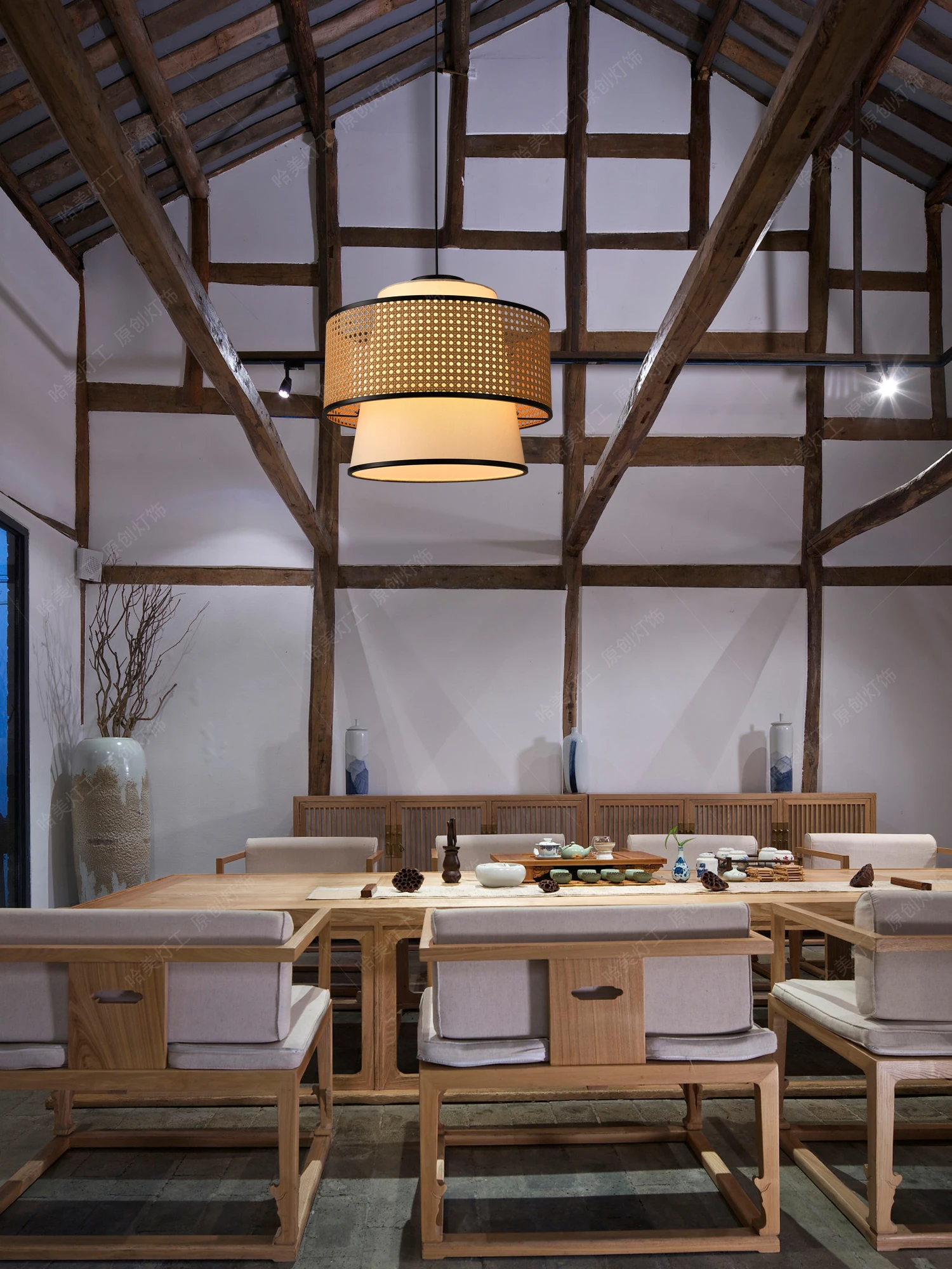 New Chinese style chandelier Wabi Sabi style homestay tea room restaurant hot pot restaurant Zen