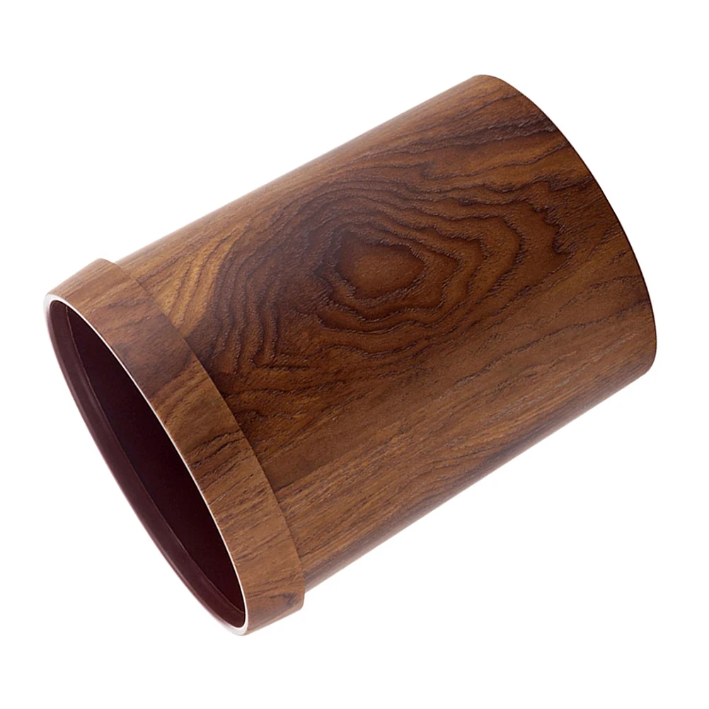 

Vintage Imitation Wood Grain Trash Can Home Hotel Garbage Container Litter Box Press Ring Imitation Wood Grain Trash Can