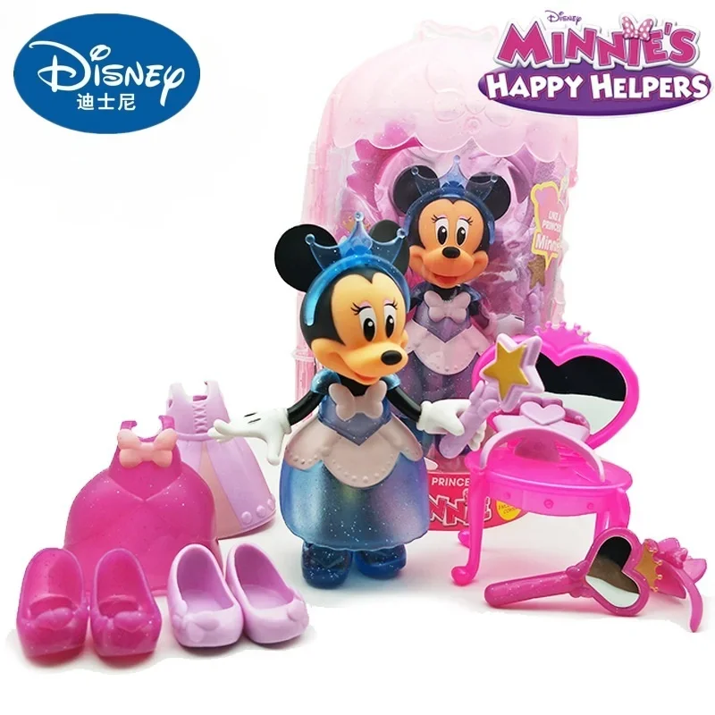 

2024 New Disney Mickey Mouse Minnie Doll Change Clothes Wonderful House Girls Play House Toys Action Figure Lovely Gift Toys