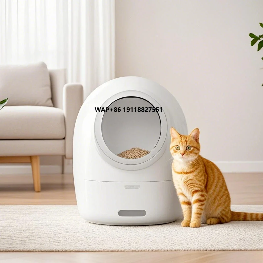 

Modern Automatic PP Plastic Cat Box with Smart Toilet Splash-Free & UV Sterilization Easy Clean & Tray