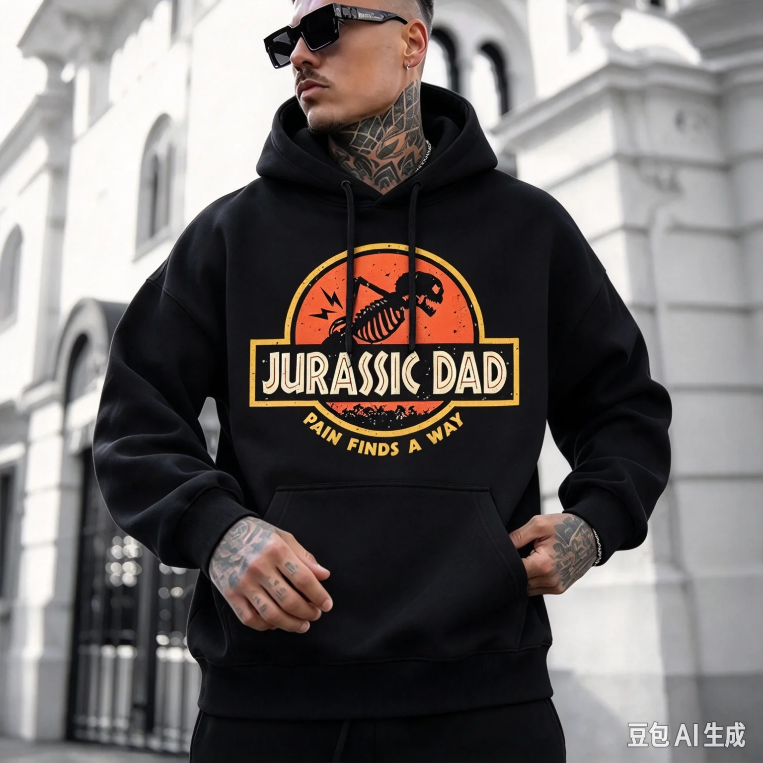 Jurassic Dad Skeleton Humor Autumn Winter Cool Fit Men Hoodie Women Sweatshirt Pullover Top Children Cotton Kids Cotton Hoodie