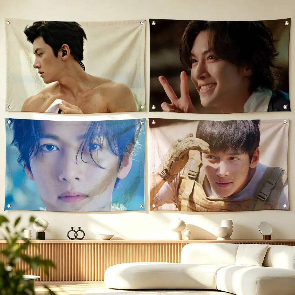 J-Ji Chang Wook A-Actor  Flags for Bedrooms Home Decor Items Outdoor Decors Garage Decoration Flaga