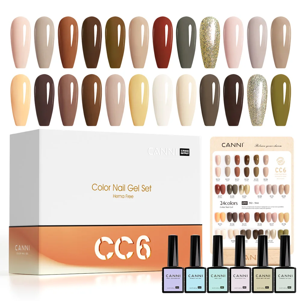 9 ml CANNI Factory Hema FREE TPO FREE Nagelgelpoliermittel Winternägel Maillard Color Collection Semi Permanent Round Shape Brush – Detail 2
