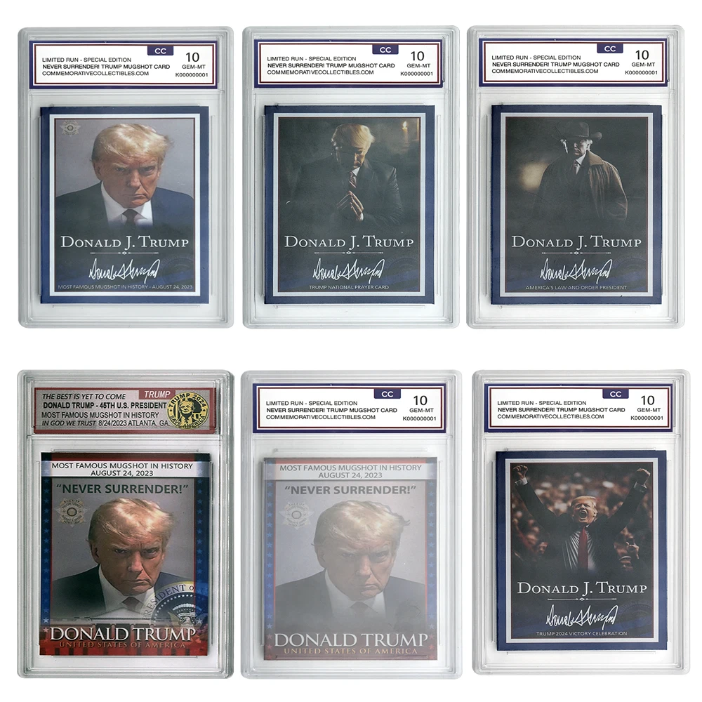 

6Pcs/set US President Donald Trump Trading Card InGold We Trust Fight for USA Rating Card Collection Gift