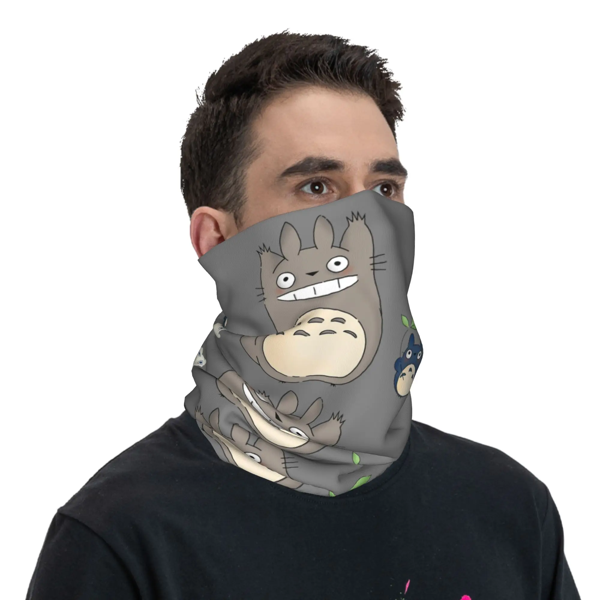 Cute Susuwatari Soot Sprites Totoros Bandana Neck Cover Printed  Balaclavas Face Mask Scarf Warm Headband Running for Men Women image 6