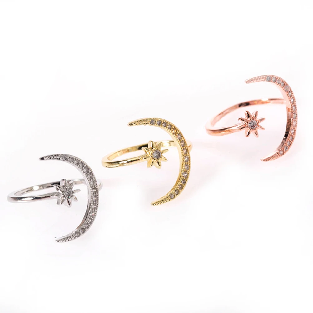 

Star Moon Ring Men Accessories Rings Crescent Shape Creative Open Exquisite Girls Women