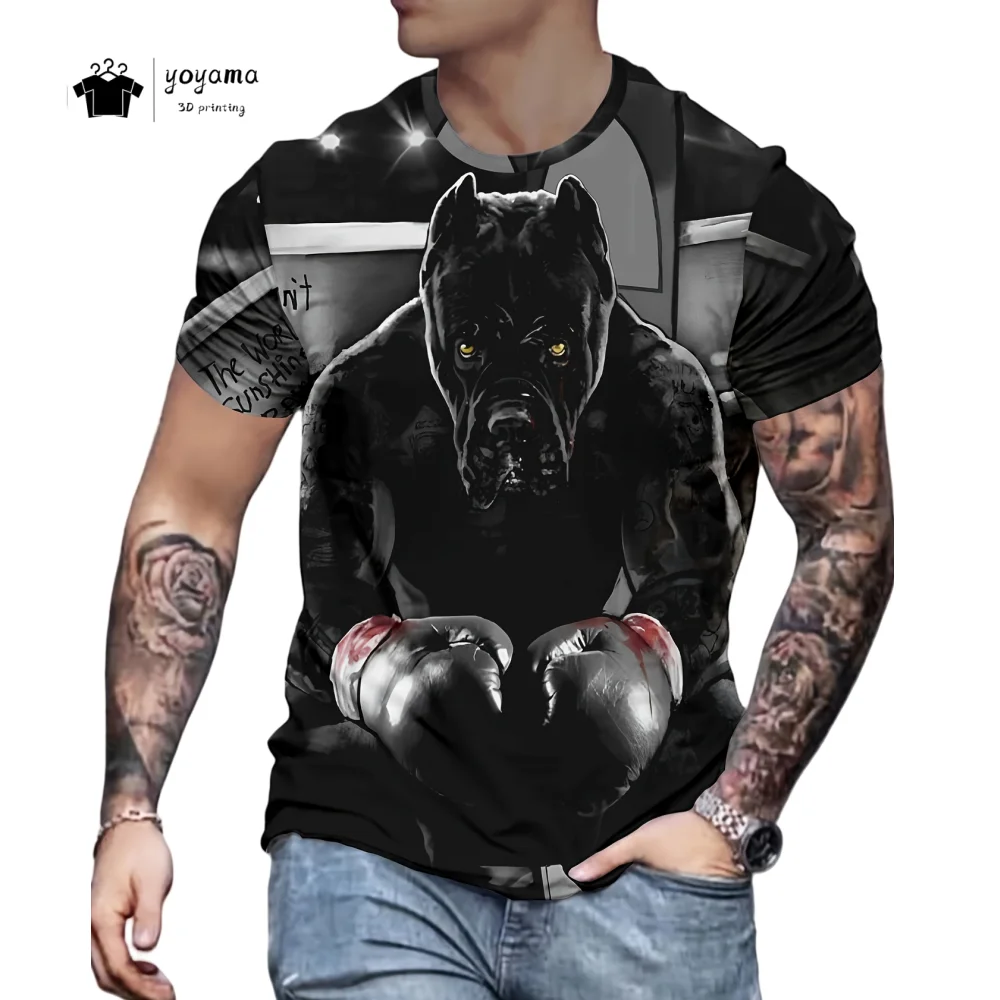 

3D Print Trendy Dog Men's Clothing Fashion Graphic Men Short Sleeve Tee Vintage Breathable Men's Top Peplum O-Neck Men's T-Shirt