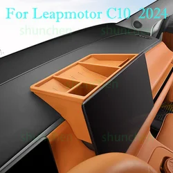 Car Behind Screen Storage Box for Leapmotor C10 2024 Behind Center Console Screen TPE Storage Box Interior Accessories