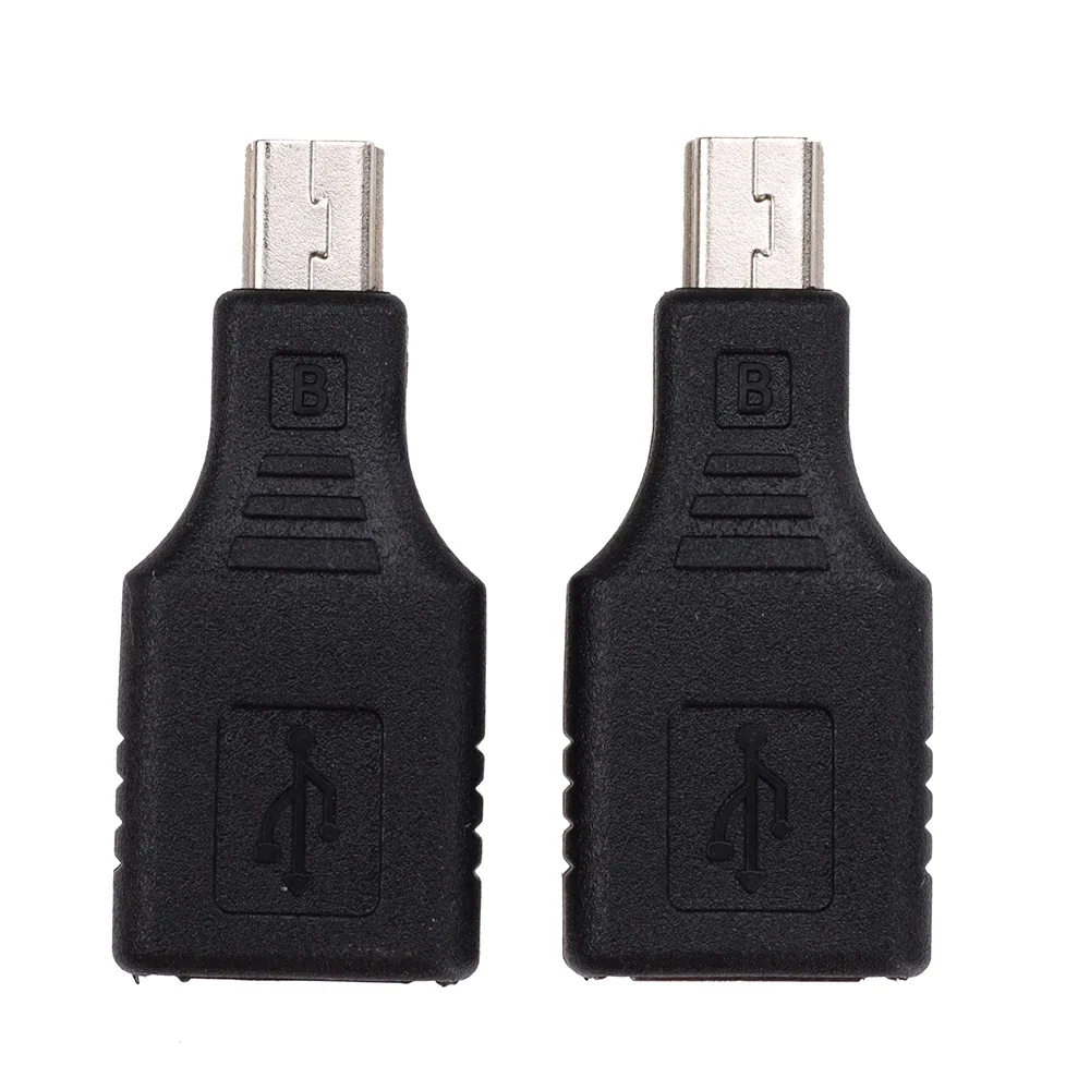 100 pz Mini USB Maschio a Usb Femmina Connettore Trasferimento Sincronizzazione Dati OTG Convertitore Adattatore per Auto AUX MP3 MP4 Tablet Telefoni U-Disk