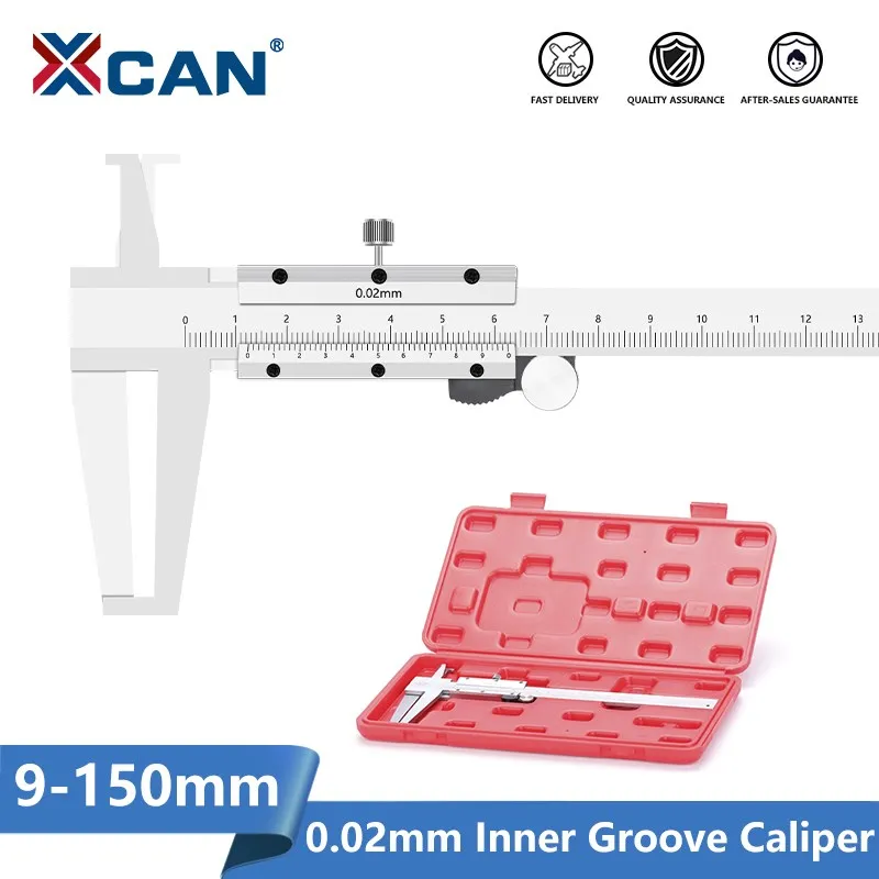 

XCAN Caliper Inner Groove Vernier Caliper 9-150mm/0.02 Accuracy Stainless Steel 2 Claw Inner Caliper Gauge Measuring Tools