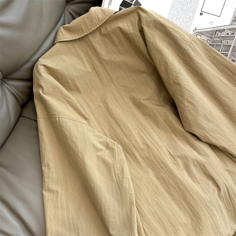 women's trench coat New autumn 2025 single breasted slim fit women's windbreaker Cotton blend long jacket y2k Casual outerwears