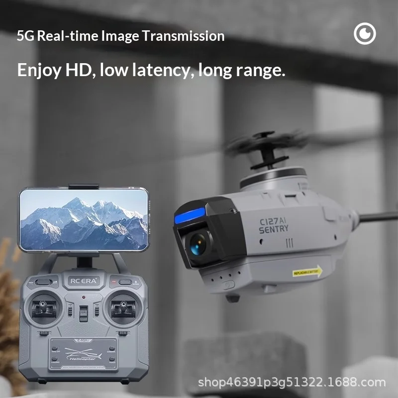 Rc Era C127ai Brushless Rc Helicopter 1080p Camera Optical Flow 6-Axis Gyro Altitude Hold Ai Tracking Rtf