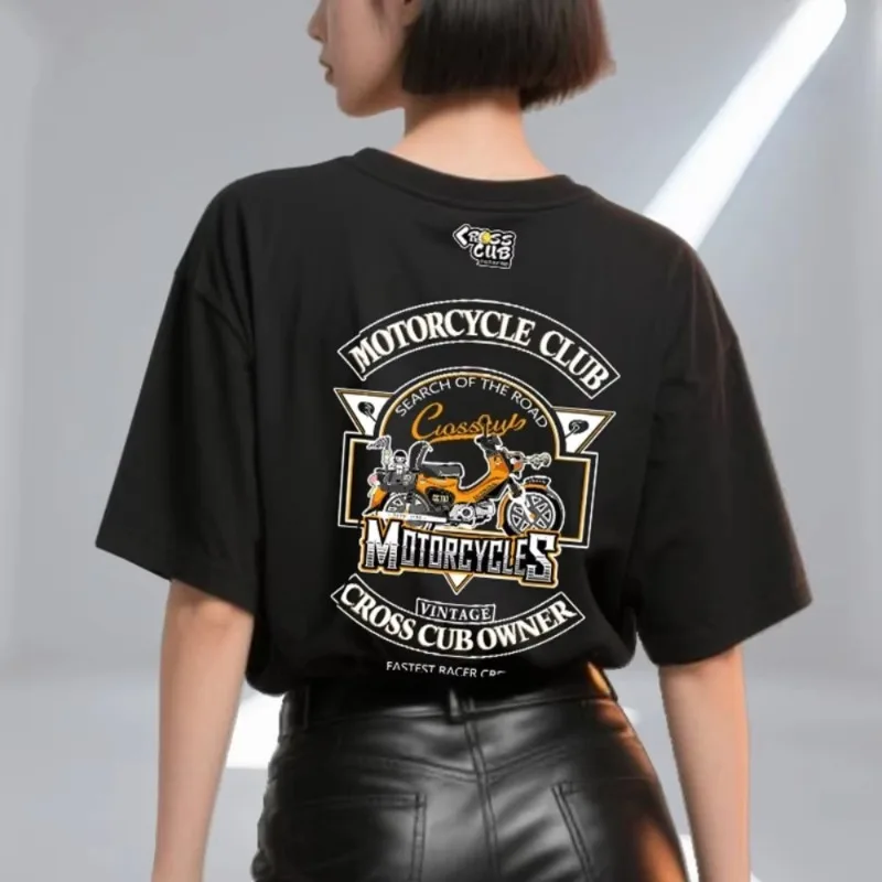 

Лето 2029, Хонда Куб CC110, трендовая многофункциональная футболка, ретро мотоциклетная коллекция велосипедов с принтом, разработанная обеих топами