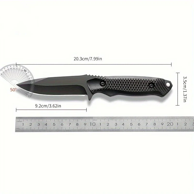 1pc High Hardness Folding Pocket Knife With Sheath, Portable Fruit Peeling Outdoor Camping BBQ Knife, Diving Knife With Sheath