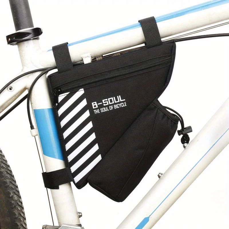 Bolsa triangular para montar en bicicleta de montaña, 1 unidad, puede contener botella de agua y herramientas, hacer su montar, cesta de bicicleta más conveniente