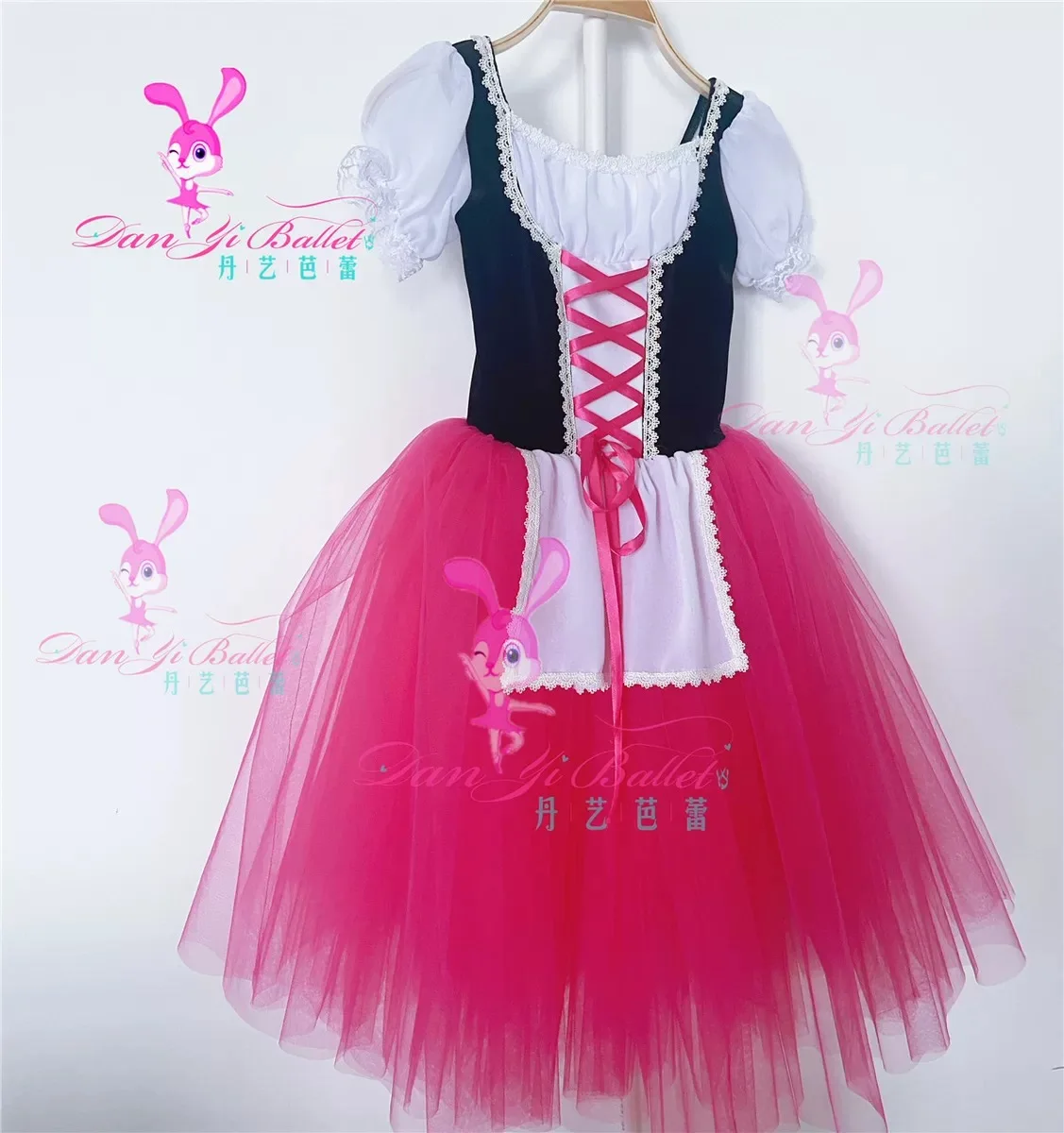 Danyi simple Gepelia dark red girl ballet Guanbu daughter long gauze dress performance competition dress customization