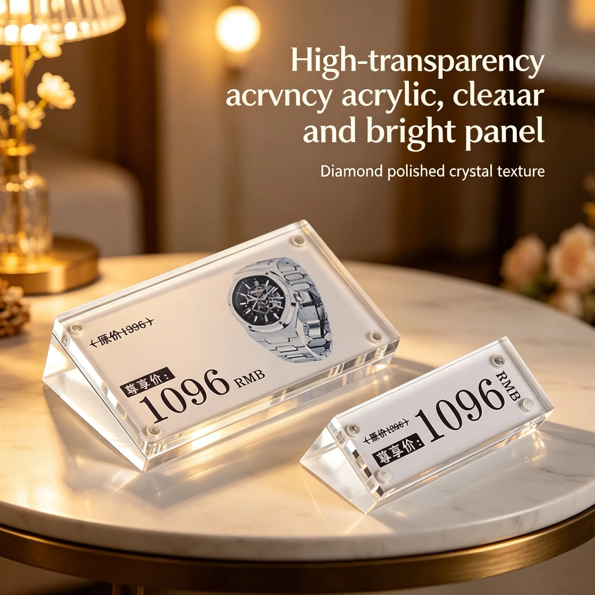 5 PCS 7x4cm Small Table Acrylic Name Plates Sign Holder Display Stand Plastic Label Holder Price Card Tag Holders Ticket Holder