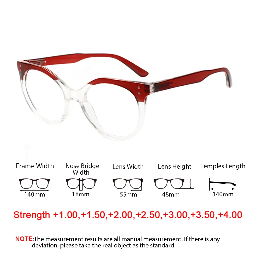 TUREZING Fashion Bottom Transparent Frame HD Durable Lens Round Reading Glasses Men And Women Universal Prescription Eyewear