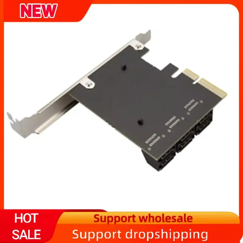 Excelente tarjeta PCI-E de 6 puertos SATA, tarjetas PCI-E 4X PCI Express a SATA 3,0, 6 puertos SATA III, 6Gbps, placa adaptadora de expansión PCIE X4