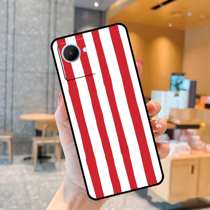 Milan Stylish Stripe Design Case For Realme C55 C33 C31 C35 C30 C11 C15 C25s C21Y GT Neo 5 3T 2T 8 9 10 11 Pro Plus