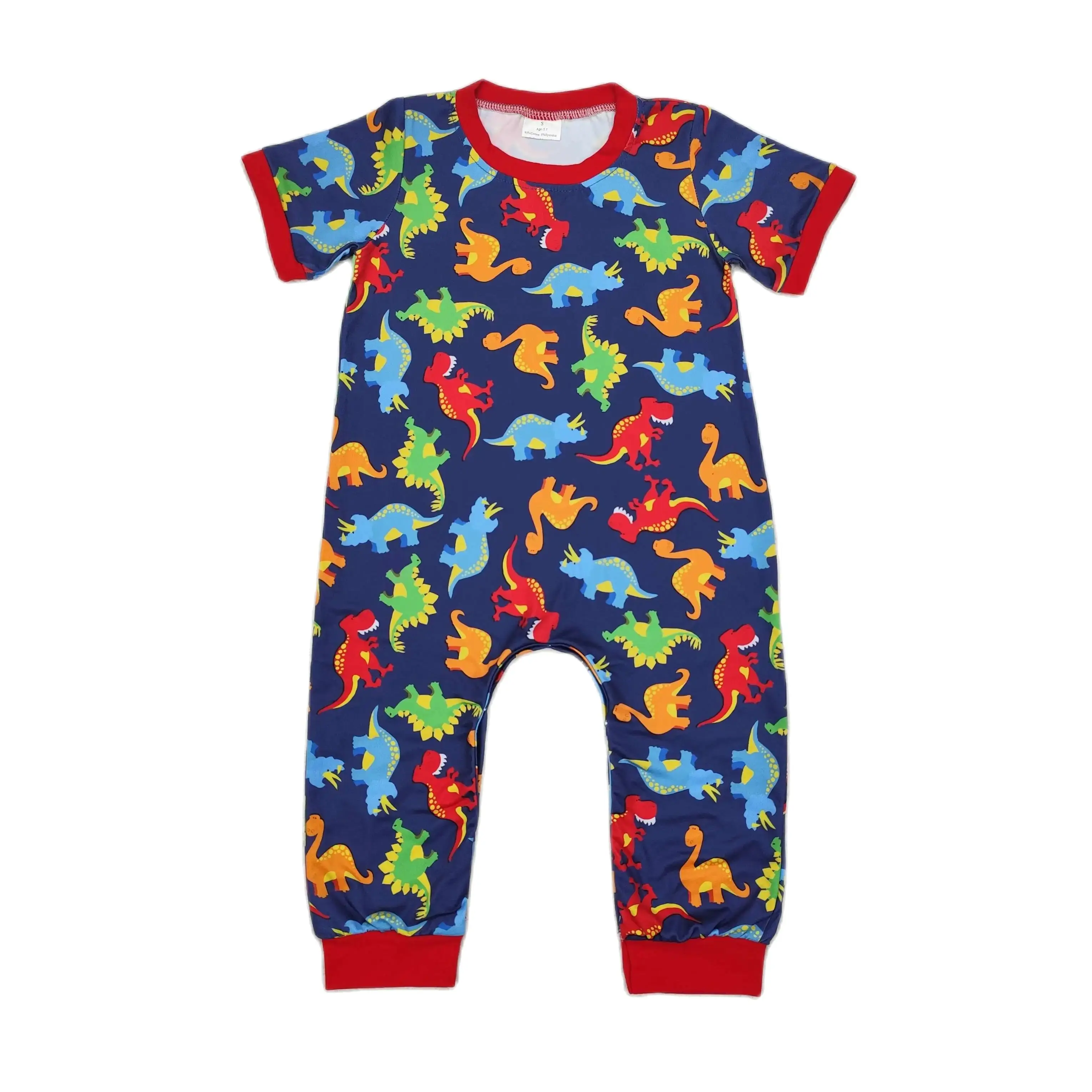 

Newborn Baby Boy Dinosaur Romper Short Sleeves Bodysuit Snap Botton Cow Horse Tractor Jumpsuit Kid Toddler One-piece Coverall