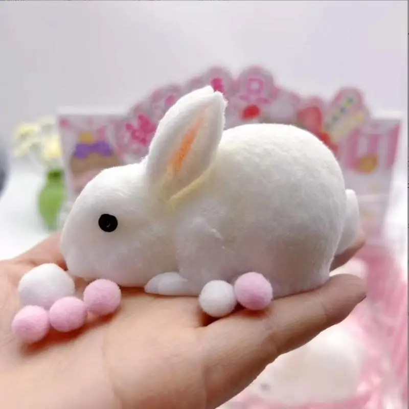 Cute Bunny Fidget Squeeze Toy Soft Kawaii White Rabbit  Relaxing Gift for Kids Christmas Stocking Stuffers