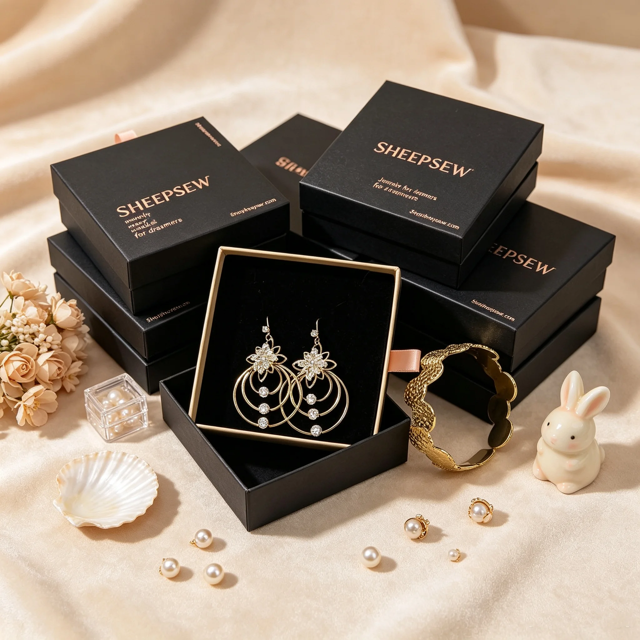 50pcs Slide Drawer Paper Jewelry Box Gift Jewelry Packaging Ring Earring Pendant Necklace Bracelet Box Jewelry Box