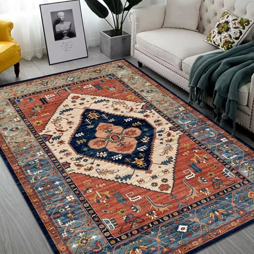 

Living Room Carpet Ethnic Style Bedroom Bedside Homestay Persian Coffee Table Mat American Light Sofa Rug