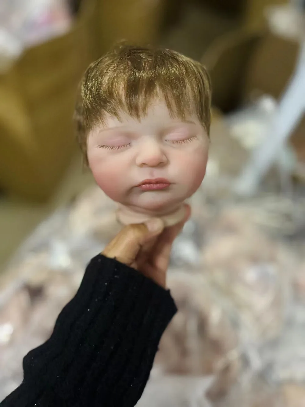 

19inch Reborn Kit Laura with Rooted Hair Already Painted Lifelike Soft Touch Unassembled Doll Parts Cloth Body included