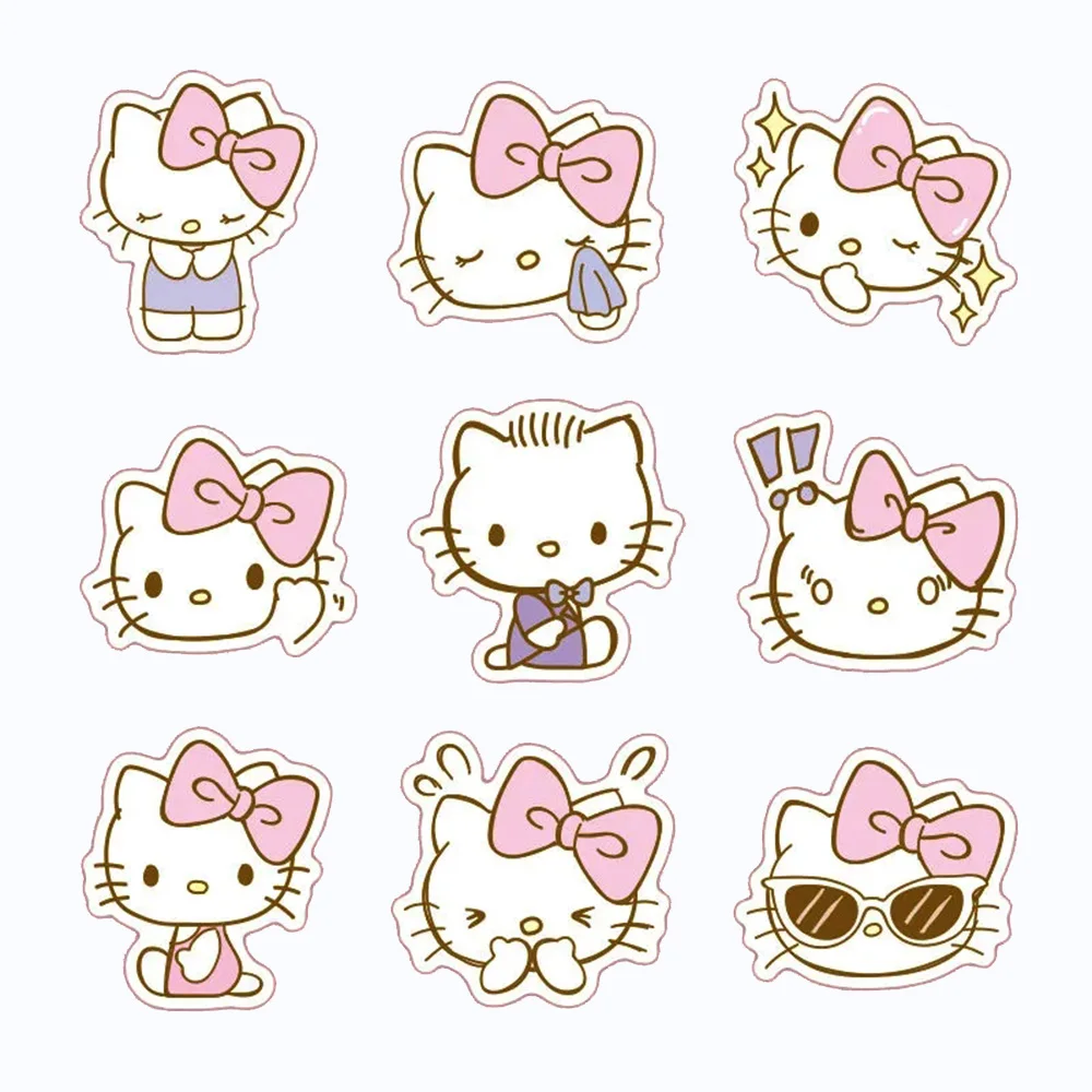 10/20/40pcs Anime Hello Kitty Stickers Kawaii Girls Graffiti Luggage Phone Case Laptop Waterproof Cute Sticker Decals Kids Toy