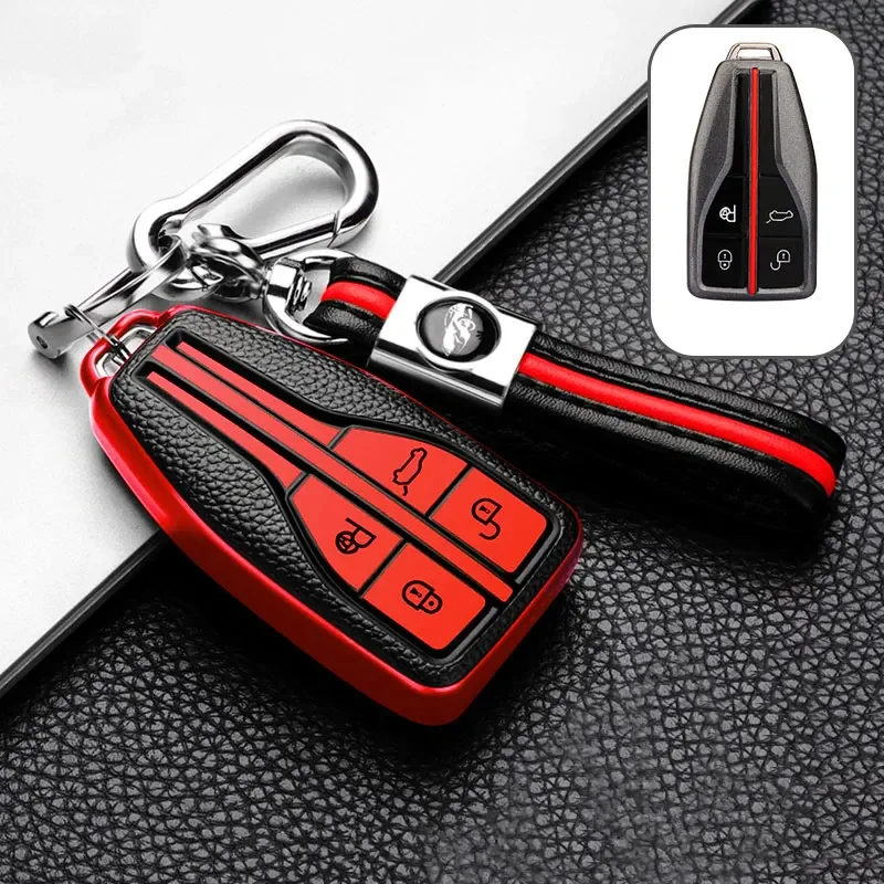 For Hongqi HS5 H5 H9 HS7 H7 L5 HS3 L9 Soft Leather TPU Car Key Cover Case Bag Shell Protector Keychain Accessories