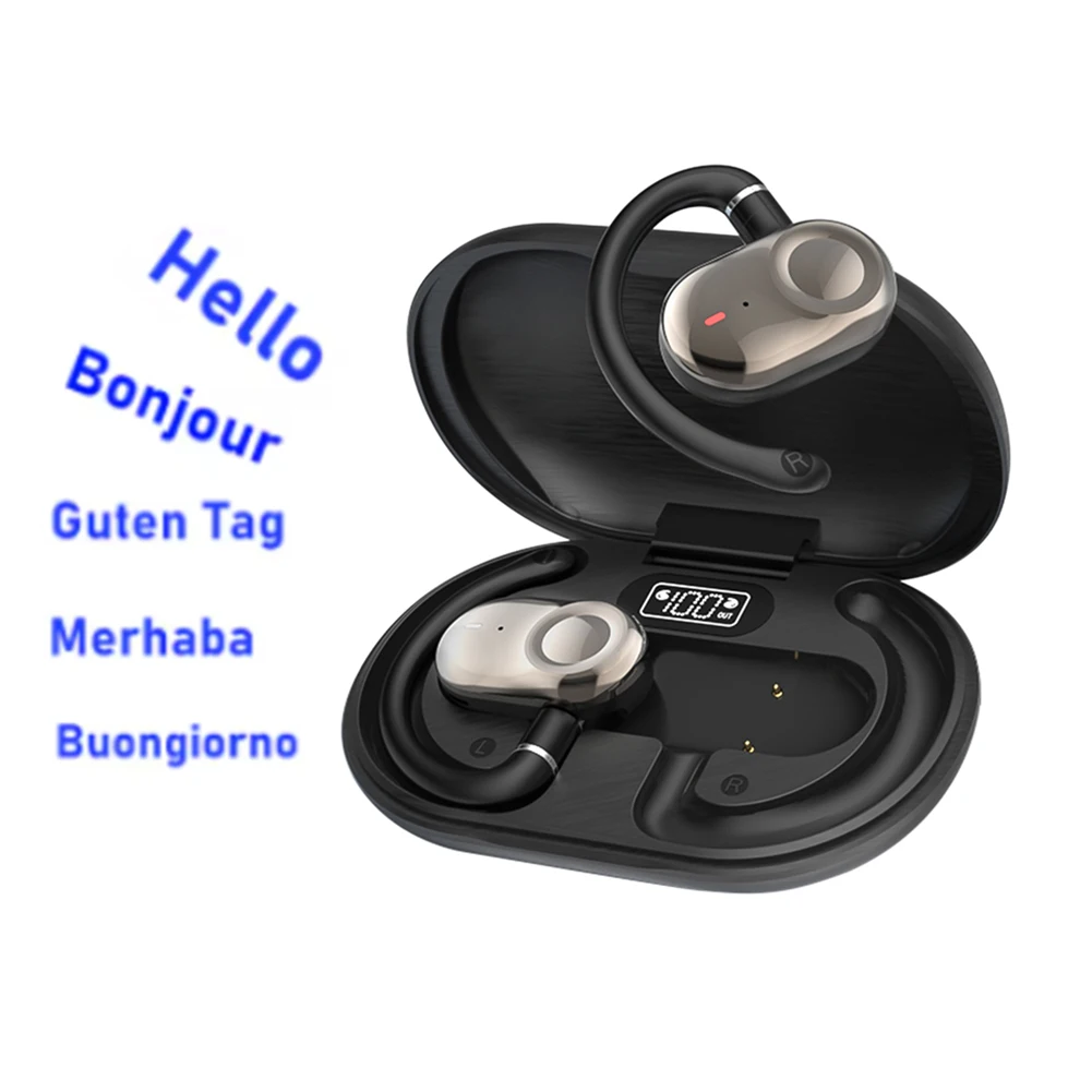 Auricolari per traduzione linguistica AI Dispositivo di traduzione bidirezionale 5.4 compatibile con Bluetooth Auricolari per traduzione intelligente per iOS per Android