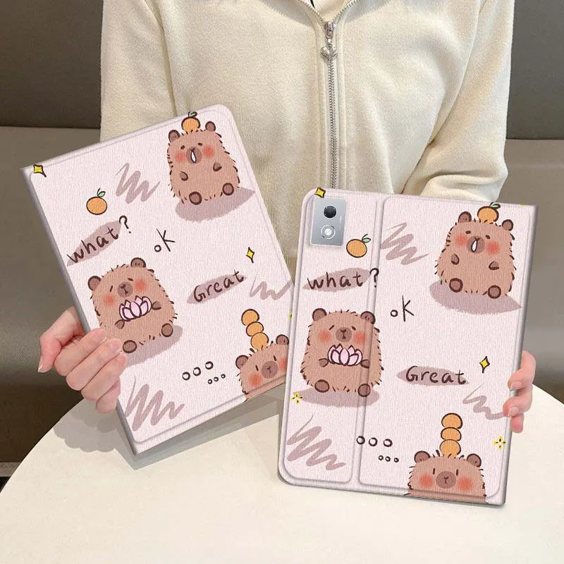 

Capybara Cute Cartoon For Oppo Pad X SE 4 3 11 13.2 11.61 11.4 10.36 Pro 2 Air2 2025 Foldable Tablet Case Gift