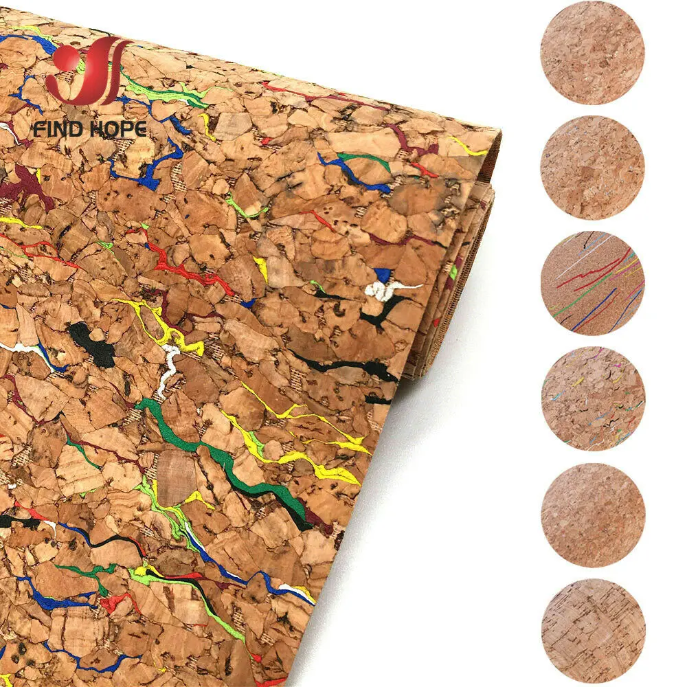 Wielowarstwowy korek Faux Leather Roll/Sheet kolorowy naturalny miękki pasek kolorowy srebrny złoty skórzany na kolczyki torba buty DIY Craft