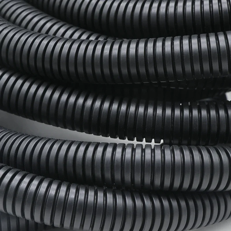 7.5mm-34.5mm Black PP Insulated Corrugated Pipe Wire Hose Plastic Corrugated Pipe Car Cable Heat Resistant Protective Sleeve