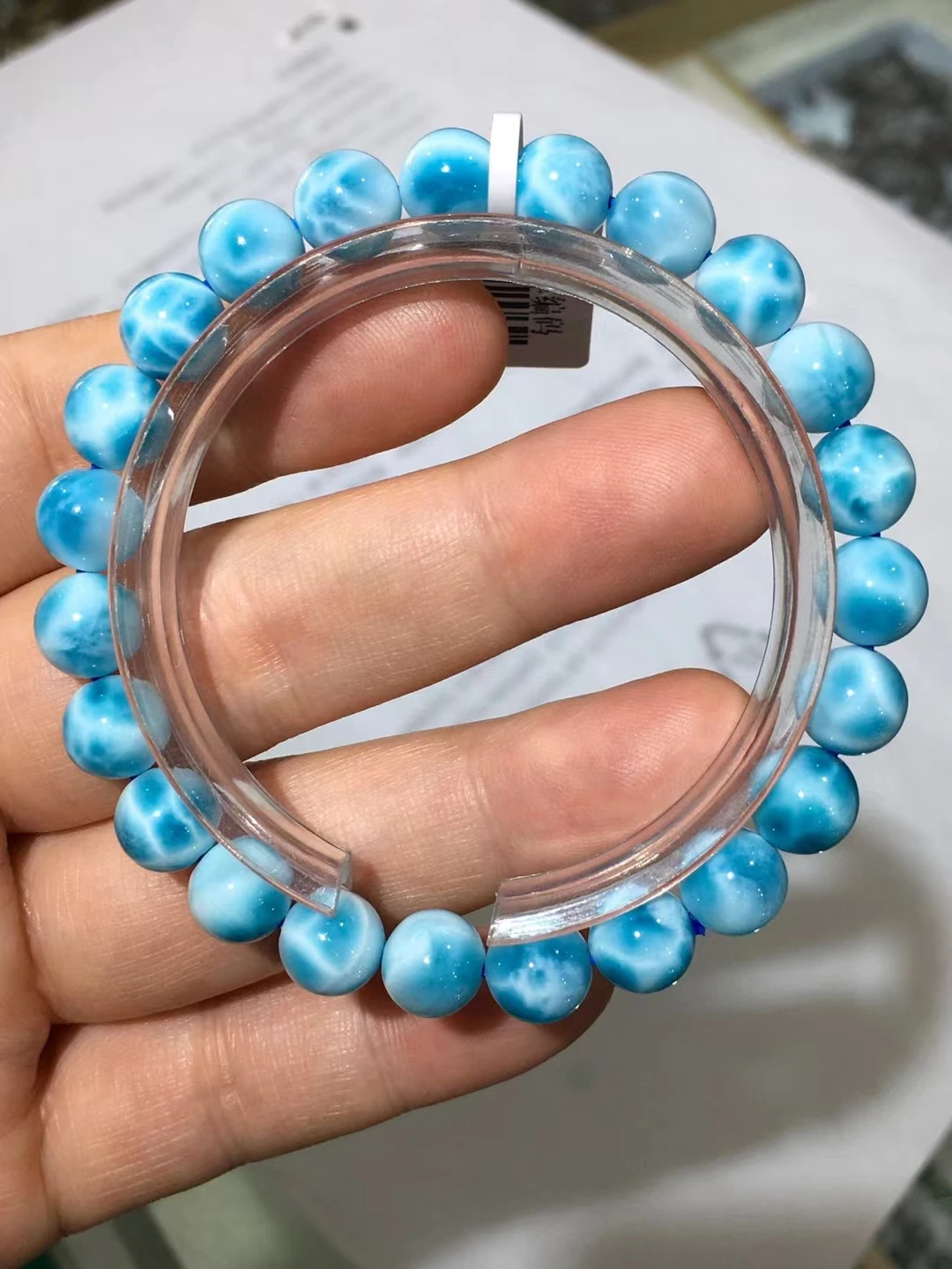 

Natural Blue Larimar Gemstone Beads Bracelet 8.6mm Women Men Blue Larimar Beads Bracelet AAAAAA