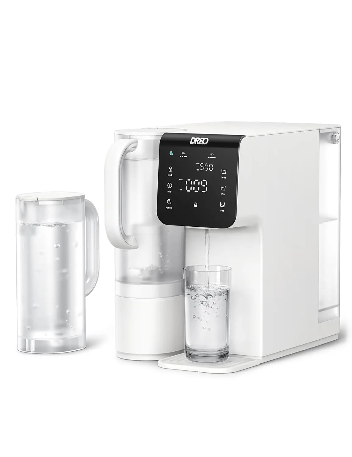 Countertop Reverse Osmosis Water Filter 7 Stage RO Water Filtration System Installation Free Reduce TDS Water Filter Pitcher Hom