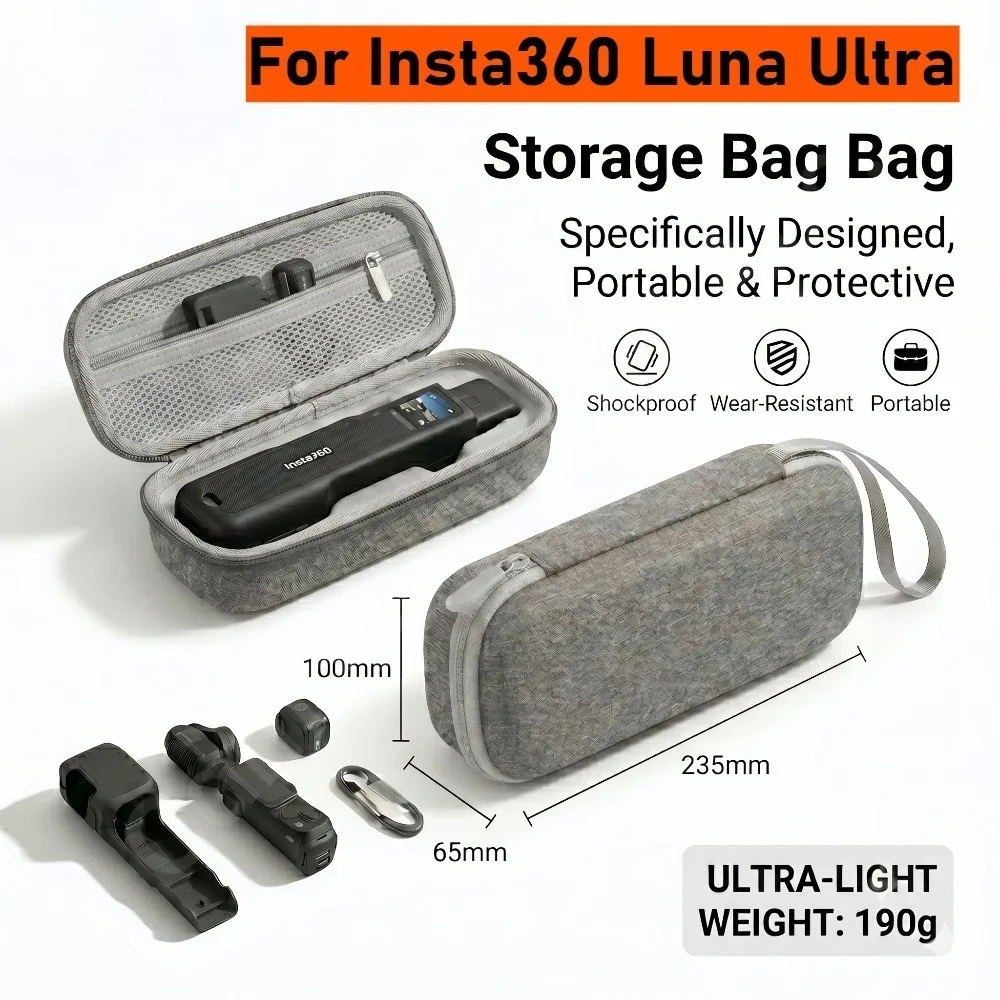 Mini Carrying Case for Insta360 Luna Ultra Camera Accessories Box Shockproof Camera Portable Protect Bag for Insta360 Luna Ultra