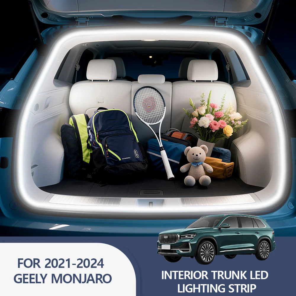

FOR 2021-2024 GEELY MONJARO Car high brightness trunk lighting ambient light interior decoration tailgate light strip