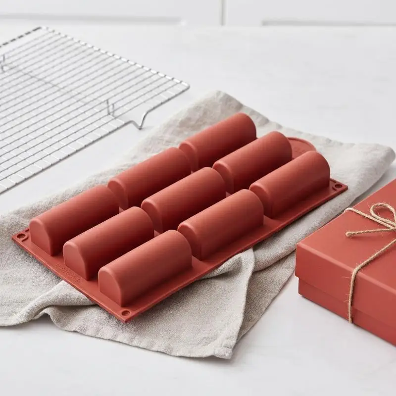 Food Grade Silicone Cylinder Baking Mold Non Stick Heat Resistant Perfect For Granola Bars Chocolate Mousse Desserts