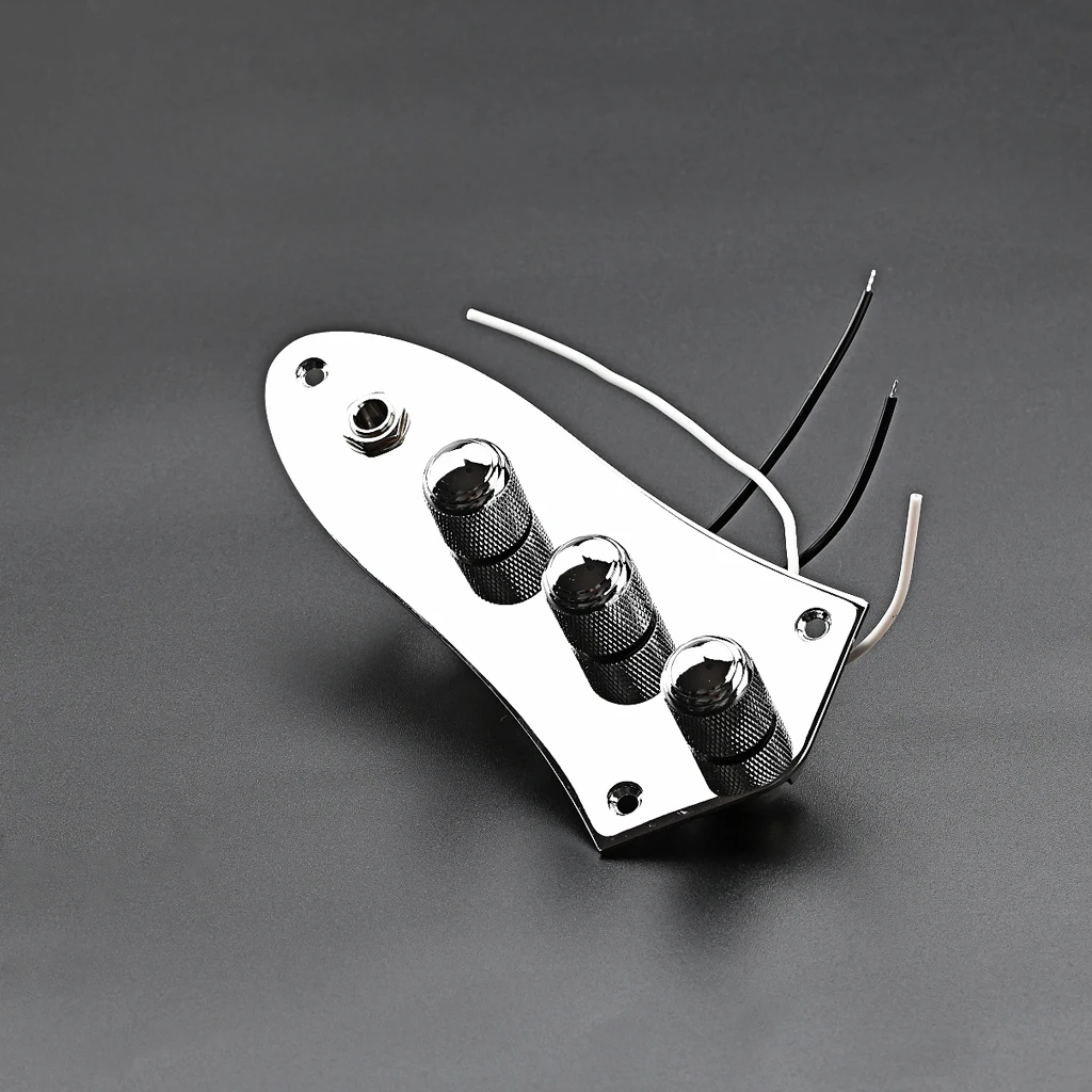 Metal Loaded Prewired Bass Guitar Control Plate for Jazz Bass Guitar Parts Black view 6