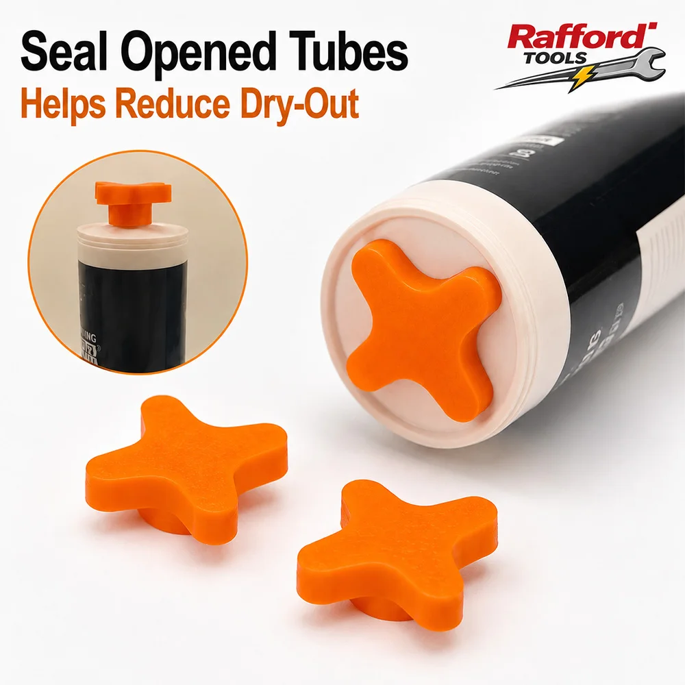 6pcs Reusable Tube Plugs with Threaded Sealing Caps for Standard-Sized Caulking Tubes Design to Prevent Drying and Deformation