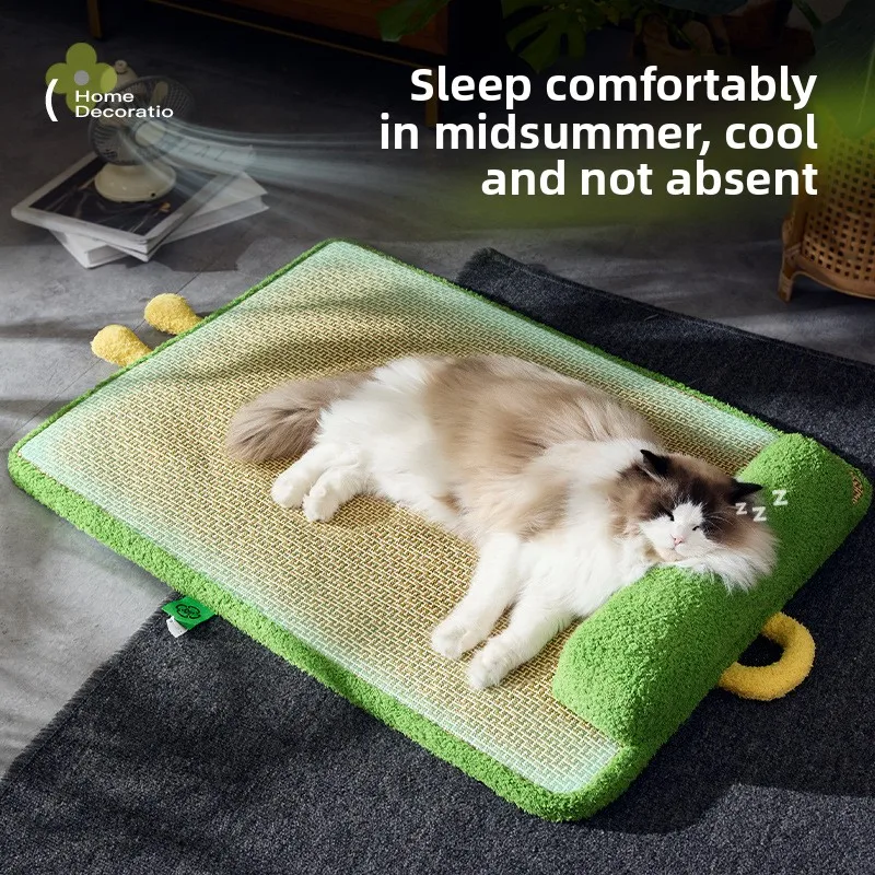

Pet Mat Cat Nest Summer Mat Nest Cat Kitten Cushion Sleeping Kennel Summer Cat Ice Cushion Supplies Pet Nest Accessories