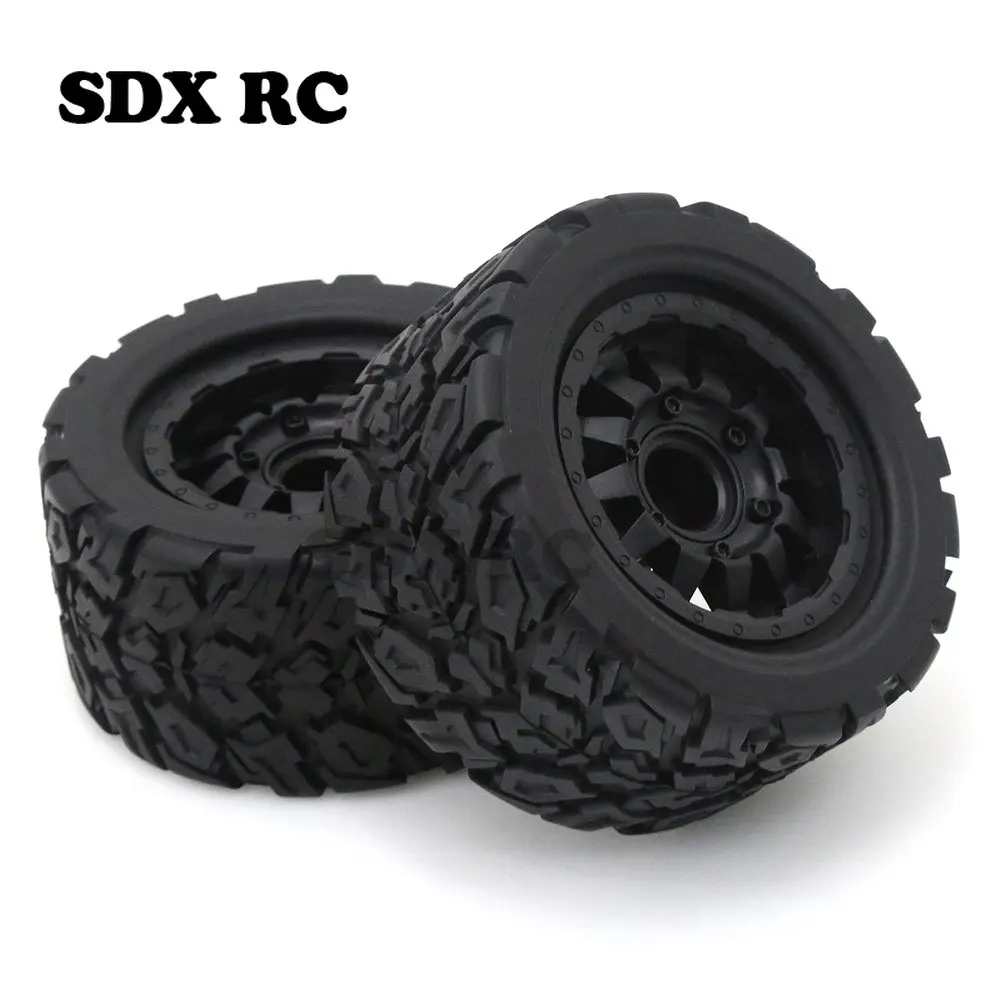 4pcs 110mm 1/10 Monster Stunt Truck Tire 12mm and 14mm Hex for TRAXXAS MAXX ARRMA Granite KRATON Outcast Tamiya Losi Redcat